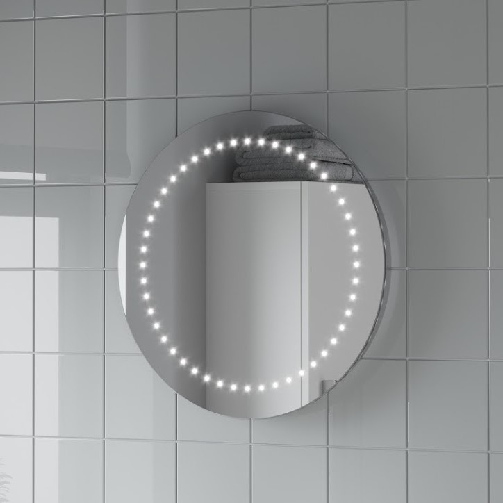 Bathroom Mirror LED Illuminated Modern Rectangular Wall Mounted Battery